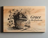 Grace Charcuterie SVG , Flowers Cutting Board Laser Engrave File Svg, Png, Lightburn Laser SVG, Xtool Glowforge, Wood Sign