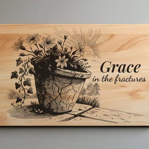 Grace Charcuterie SVG , Flowers Cutting Board Laser Engrave File Svg, Png, Lightburn Laser SVG, Xtool Glowforge, Wood Sign