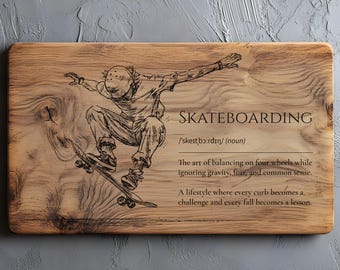 Skateboarden SVG-PNG | Cadeaubord skater, skateboardkunst aan de muur, laserbestand