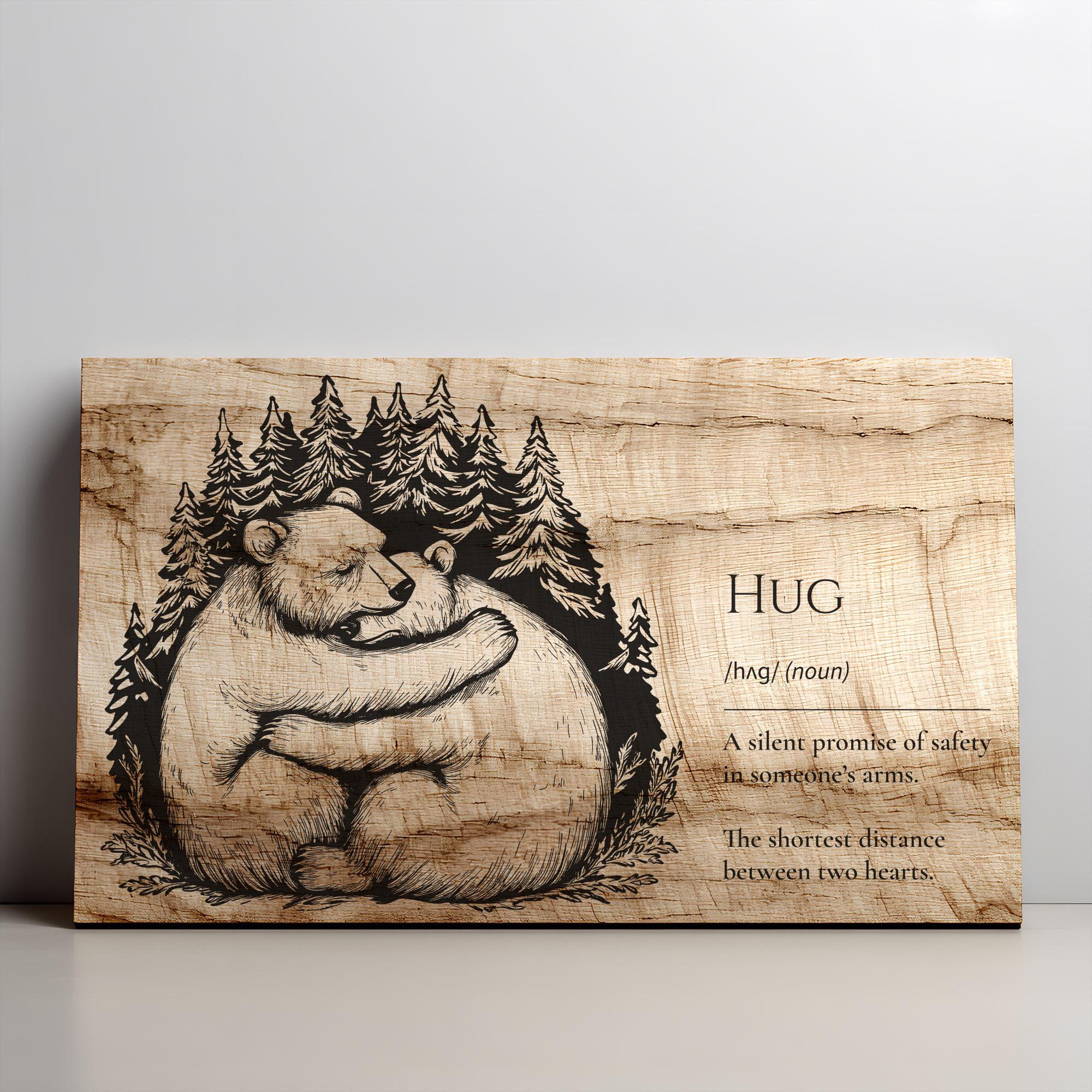 Hug Definition Wall Decor SVG, PNG, Hugging Bears Svg, Engagement ...