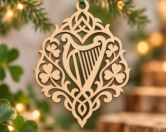 Celtic Shamrock Ornament SVG, Irish Heritage Laser Cut File, St Patrick’s Decor