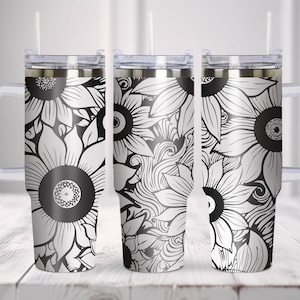 Sunflowers Tumbler Wrap Laser Svg, 40oz Tumbler Full Wrap Laser Svg, Laser Engraved Svg, Tumbler Laser File, Laser Svg For Tumbler.