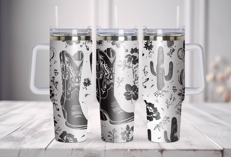 6 Cowgirl Tumbler SVG Bundle, Western Boots Horse 40oz Laser Engraving ...