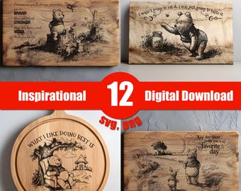 You Are Braver Svg Png Bundle, Charcuterie, Cutting Board Laser Engrave SVG File, A A Milne Quotes  Bundle, Lightburn Laser SVG, Wood Sign
