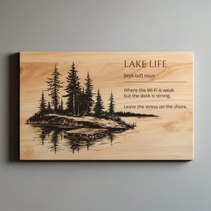 Lake Cabin Decor, Charcuterie, Cutting Board Laser Engrave SVG PNG, Lakefront Decor,  Lightburn Laser SVG File, Wood Sign, Lake Lover Gift