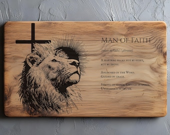 Man Of Faith SVG PNG, Charcuterie, Cutting Board Laser Engrave, Definition Svg Laser File, Lightburn Laser SVG File, Wood Sign