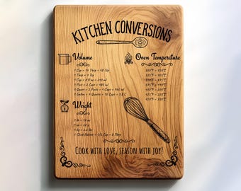 Kitchen Conversions SVG, Cutting Board, Charcuterie Laser Engrave SVG File, Kitchen Signs Svg, Png, Lightburn Laser SVG File, Wood Sign