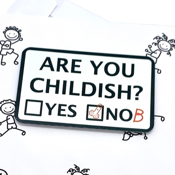Fridge magnets funny, fridge magnet and card gift, birthday gift men, novelty gifts for him, are you childish,