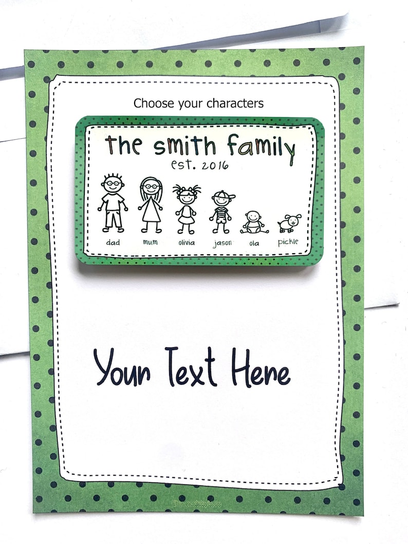 Personalised family fridge magnets, stick people magnet, your choice of characters. Perfect for birthdays, stocking fillers and thank you gifts. Great bestie friend gift too!