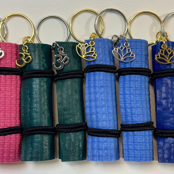 Miniature Yoga Mat Keychain Ornament Handmade