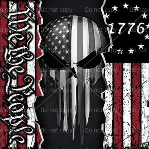 We the people American flag sublimation