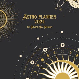 Planificador de calendario astrológico de doce meses 2024 PDF imprimible