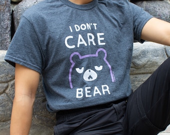 Camiseta de oso gruñón / Camiseta unisex divertida "Me da igual el oso"