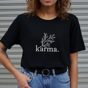 Good Karma T-Shirt, 100% Organic Cotton, Minimalist Unisex Tee, Law of Attraction, Manifestation Aesthetics Shirt, Eco Friendly Product