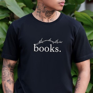 Minimalist Books Shirt | 100% Organic Cotton Unisex Tee | Book Lover T-Shirt | Aesthetics Shirt | Reading T Shirt | Eco Friendly Product