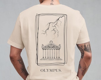 T-shirt de la mythologie grecque antique, 100% coton biologique, chemise Renaissance unisexe, vêtements académiques écologiques, t-shirt Zeus Lightning Bolt