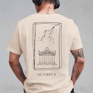 Ancient Greek Mythology T-Shirt, 100% Organic Cotton, Unisex Renaissance Shirt, Eco Friendly Academia Clothing, Zeus Lightning Bolt Tee