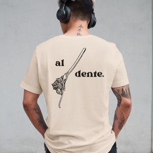Al Dente Italienisches Pasta Shirt, Upsetti Spaghetti T-Shirt, 100% Bio-Baumwolle, Chef Geschenk für Männer, Italien Feinschmecker Geschenk, umweltfreundliche Produkte