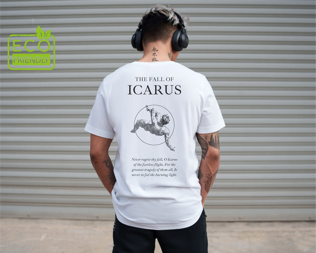 Buy Greek Mythology Icarus Falls Shirt, 100% Organic Cotton, Dark Academia  Clothing, Ancient Greek Renaissance T-shirt, Eco Friendly Products Online 