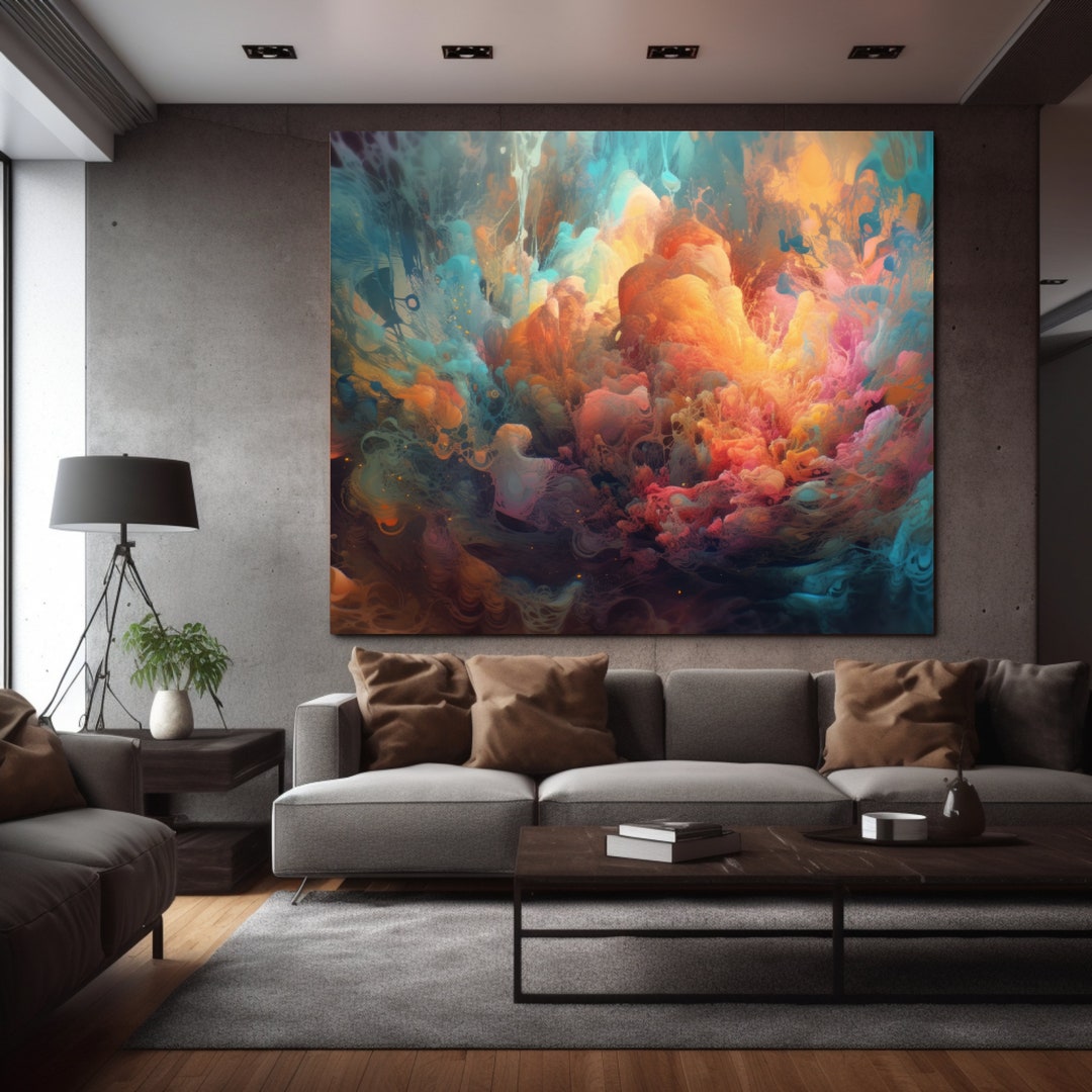 Abstract Art Wall Decor Water Colors Art Print Foyer Art Etsy