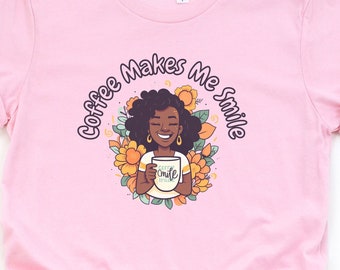 Camiseta gráfica Coffee Smile / Camiseta unisex de algodón