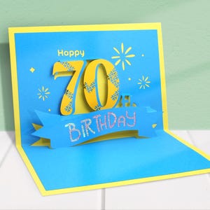 3D Pop-up Personalised Age Birthday Card with Die-cut Cover Custom Gift for family friends lovers celebration number