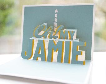 3D Pop-up Personalised Birthday Card Custom Gift for family friends lovers