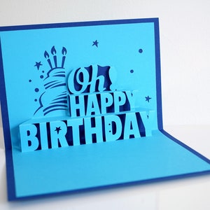 Gepersonaliseerde 3D-pop-upverjaardagskaart met gestanste omslag Aangepast cadeau voor liefhebbers van familie en vrienden