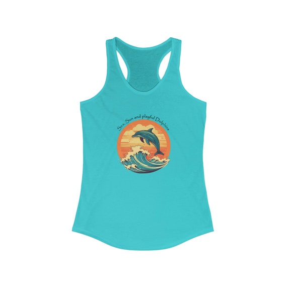 Dolphin Tank Top, Dolphin T-shirt, Sea Tee, Woman's Tank Top