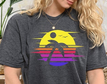 Retro Sunshine Shirt, Retro Sunset Rays Wavy Shirt, Vintage Shirt, Sun Rays Tee, Beachy Vibes Tee, Retro Summer Time , Sunset shirt, PCA505