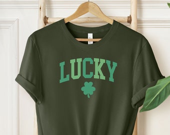 Funny St Patrick's Day Shirt, Lucky Tee, Cute Lucky Shirt, Happy Shamrock Shirt, Irish Shirt, Women's St Patricks Day Shirt, PCA772
