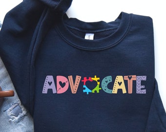 Sweat-shirt pour l'autisme, sweat à capuche pour l'autisme, col rond sur la neurodiversité, défenseur de l'autisme, sensibilisation à l'autisme, soutien aux défenseurs, enseignant défenseur de l'autisme, PCA56