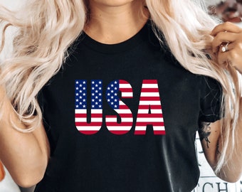 4th of July Shirt, USA Flag Comfort Colors Shirt, Fourth of July Mom/Dad, Patriotic July 4th USA Shirt, American Flag Graphic Tee, PCA443