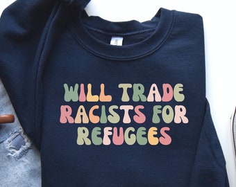 Chemise anti-racisme, chemise de lutte contre le racisme, chemise d'immigration, chemise des droits de l'homme, sweat graphique Abolish ICE, chemise inspirante, chemise de la liberté, PCA778