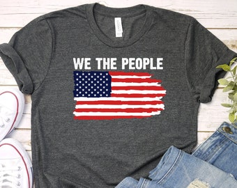 American Flag Shirt, We the People T-shirt, Vintage USA Flag 1776, US Flag T-shirts, Patriotic Shirts For Men, American History Tee , PCA474