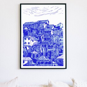 Blue Art Prints, Gallery Wall Set, Wall Art, Living Room Art