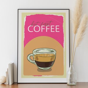 coffee decor,coffee wall art, vintage wall art, black coffee print, retro wall decor, digital download