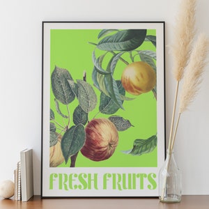 Fruit Print, Fruit Poster, Botanical Gallery Wall Art, Kitchen Decor, Poster