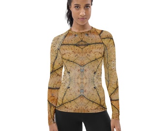 Macro Leaf Pattern - Women's Sun Rash Wind Guard