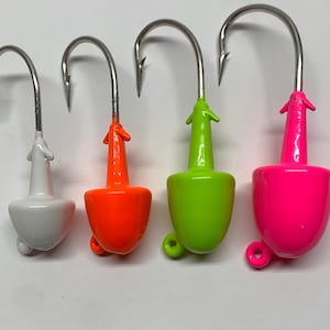 Bullet style jig head mustad hooks Fluke Seabass Striped Bass