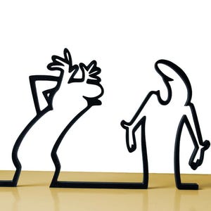 La Linea Grimace Wanddekoration – Lustige PLA Figur – Minimalistische Wandkunst – Originelle Geschenkidee – Mr. Linea Cartoon
