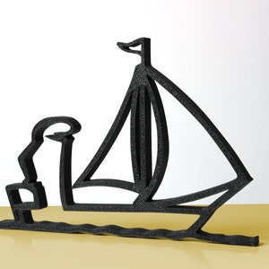 La Linea Boot Wandsilhouette – 3D-gedruckte dekorative Figur – Mehrere Größen – Preiswertes originelles Geschenk – Minimalistische Wandkunst