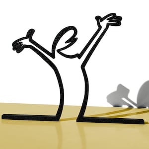 La Linea Lächelnde Wanddekoration Silhouette – Minimalistische Figur – Originelle Geschenkidee – Fröhliches Design – Preiswerte Wandkunst