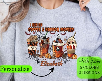 Sudadera de tazas de café esqueleto, sudadera de tazas de café, sudadera de taza de café calavera, sudadera de Halloween esqueleto, sudadera amante del café
