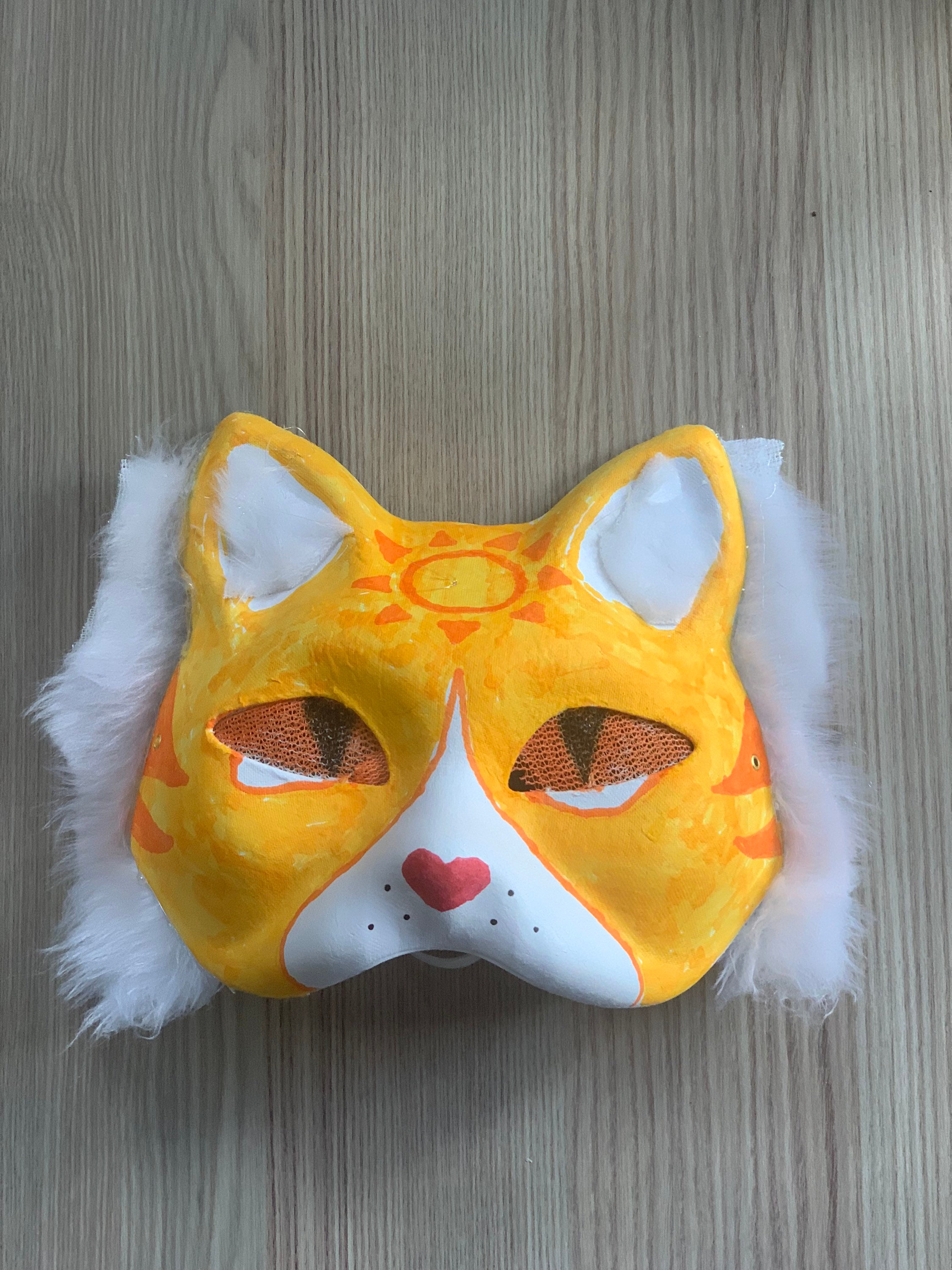 Custom Painted Therian Masks With Optional Side Fur Mesh 