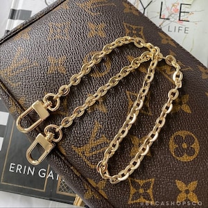 LOUIS VUITTON Monogram Pochette AR1928 with gold chain strap