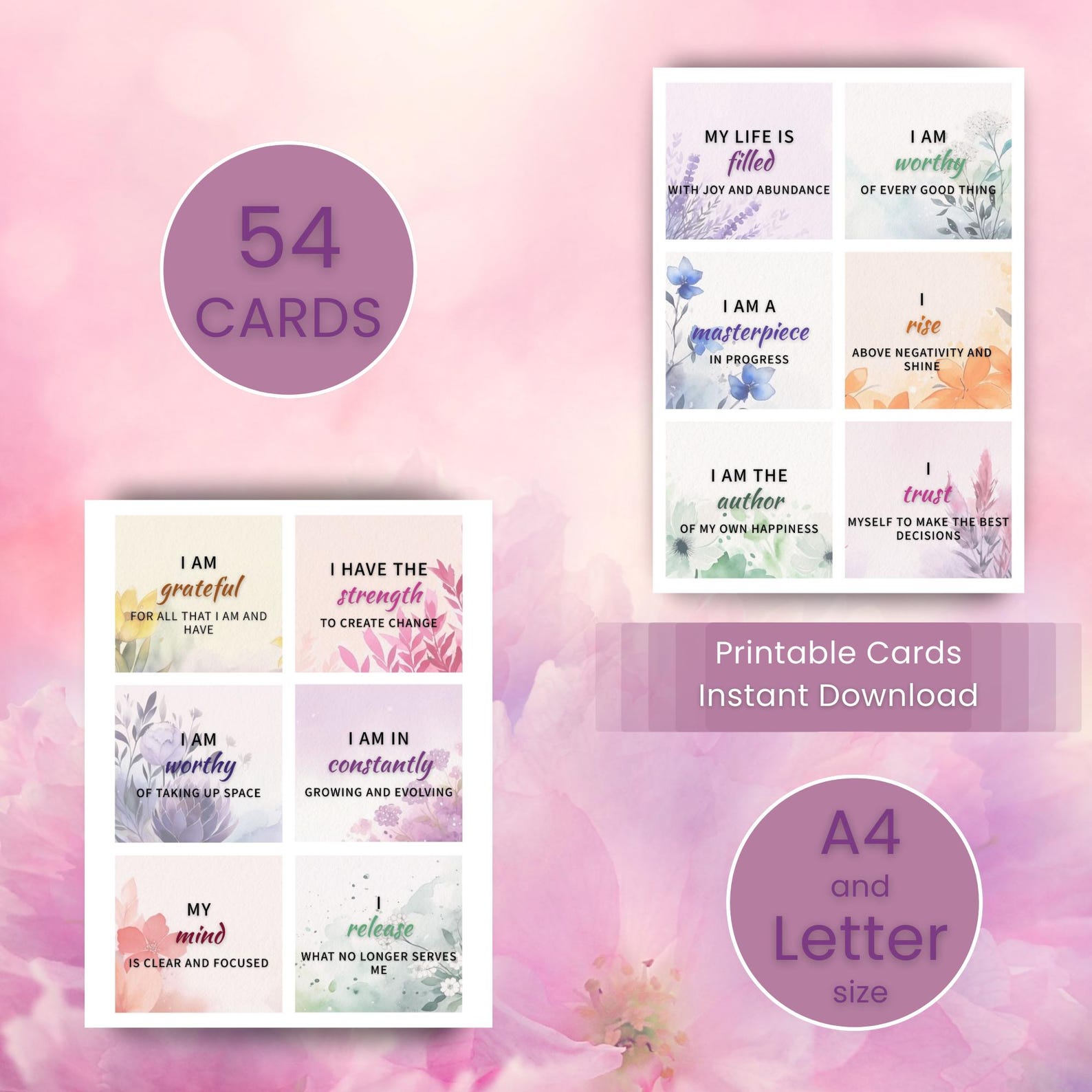Positive Affirmation Cards for Women 54 Empowering Daily Affirmations ...