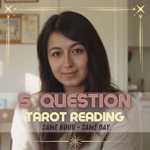 Lectura de tarot de 5 preguntas Lectura psíquica para el amor Futura carrera Lectura de cinco preguntas Entrega rápida en la misma hora Predicción psíquica detallada