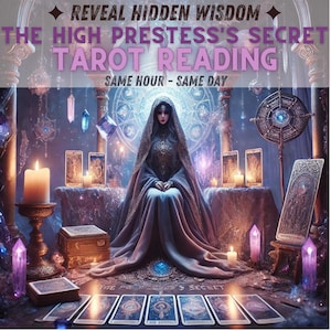 Lectura secreta del tarot de la suma sacerdotisa Enfrentando verdades Misma hora Misma día Lectura psíquica Adivinación Bruja Magia espiritual Oráculo Regalo para ella