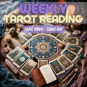 Idées de lecture de tarot de la semaine à venir La semaine à venir, la même heure, le même jour, lecture psychique, sorcière spirituelle, divination, cadeau oracle pour elle